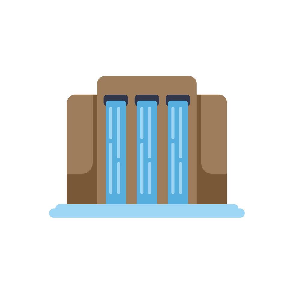 Hydroelectric power plant generating clean energy from water flow vector