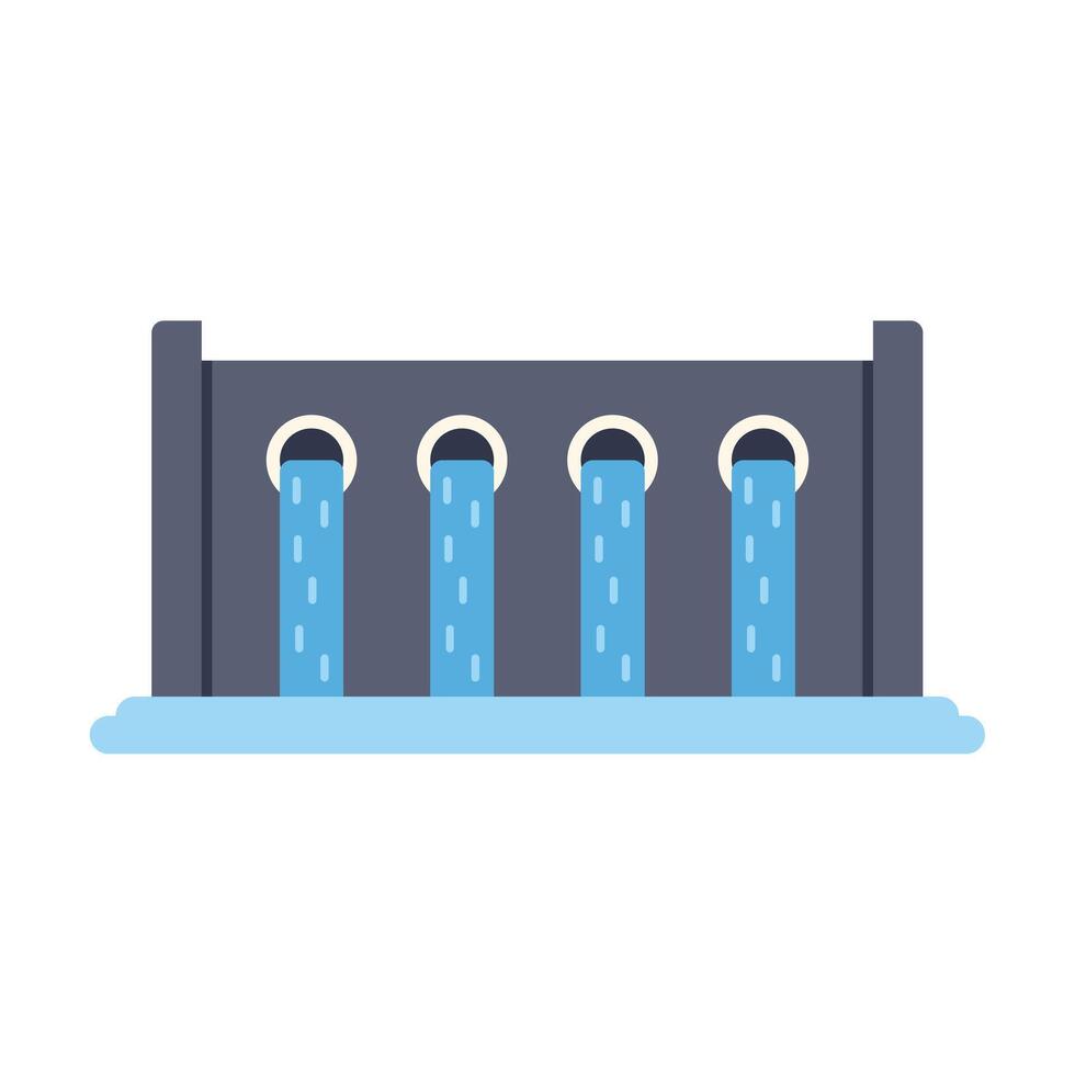 Hydroelectric power plant generating clean energy from water vector