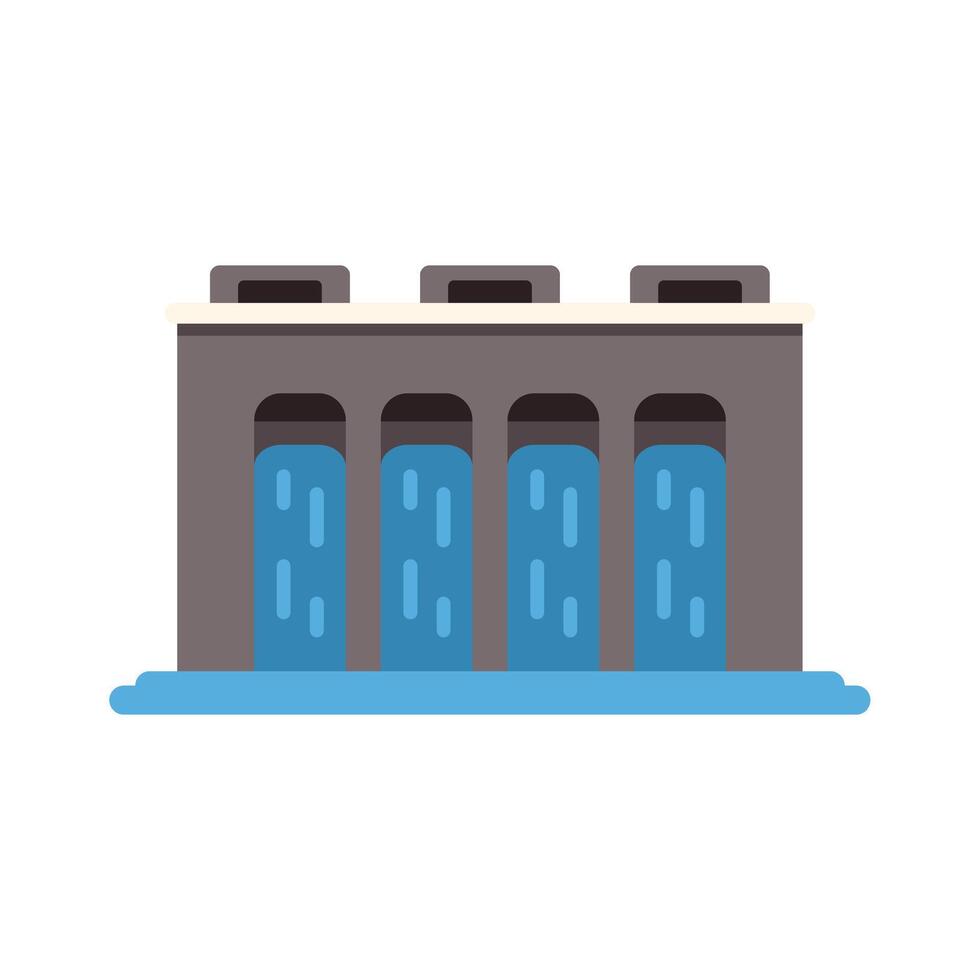 Hydroelectric power plant generating clean energy from water vector