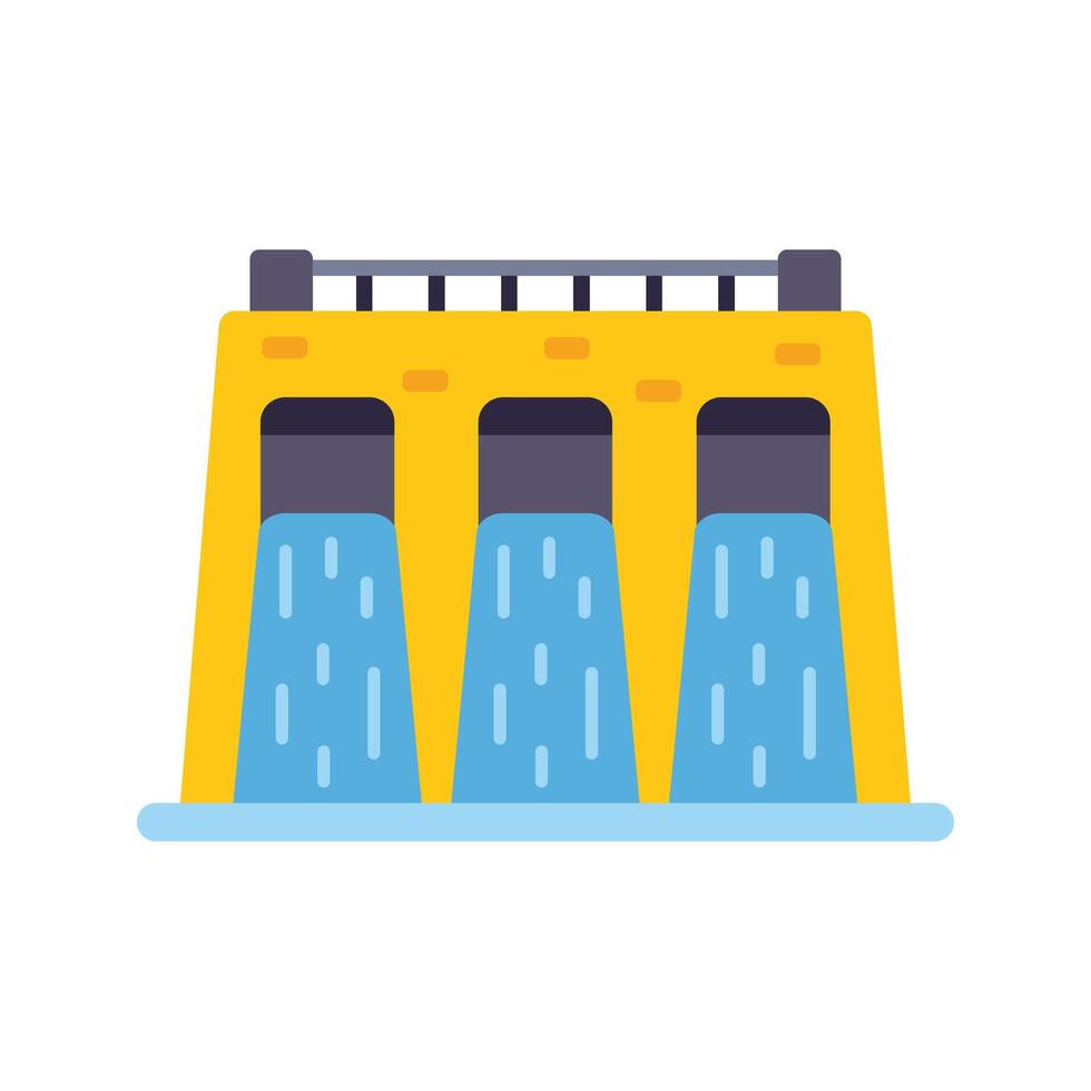 Hydroelectric power plant generating clean energy from water vector
