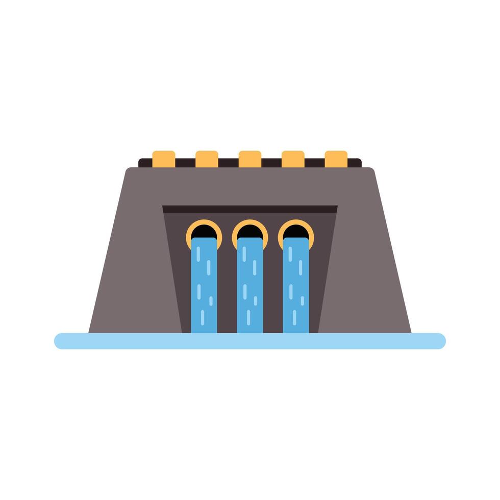 Hydroelectric power plant generating clean energy from water vector