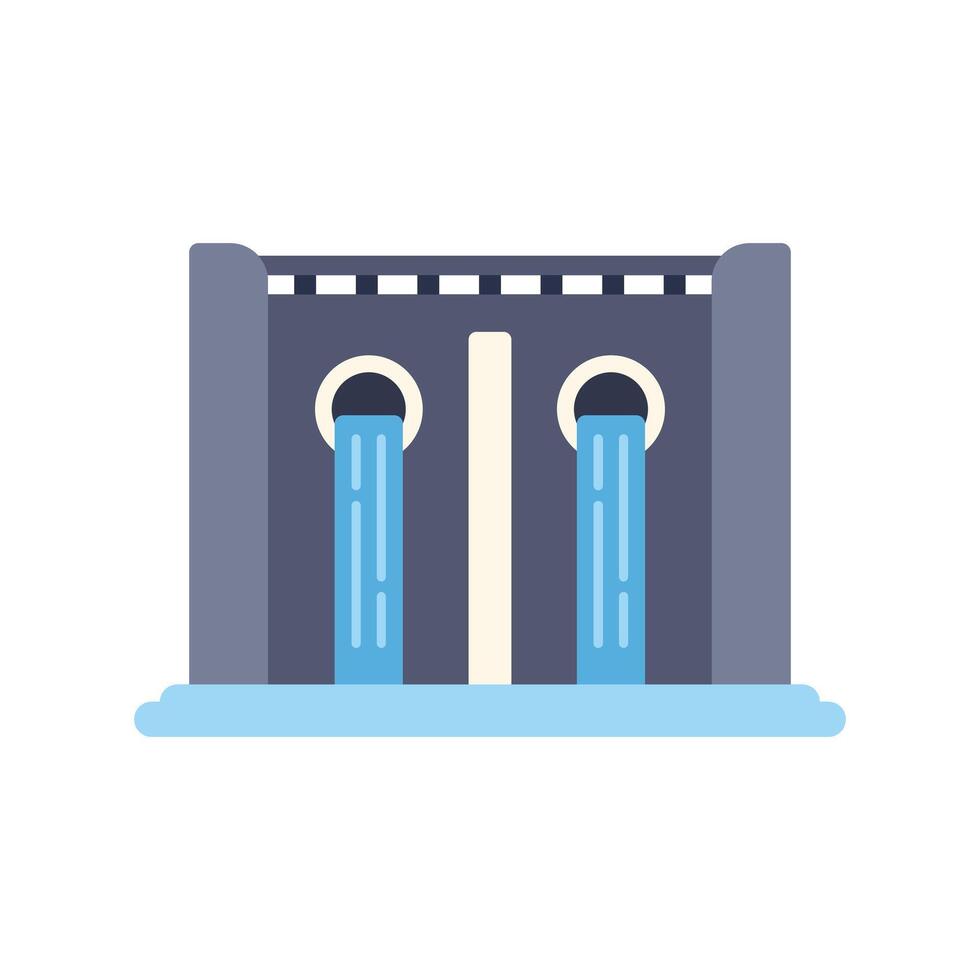 Hydroelectric power plant generating clean energy using water resources vector