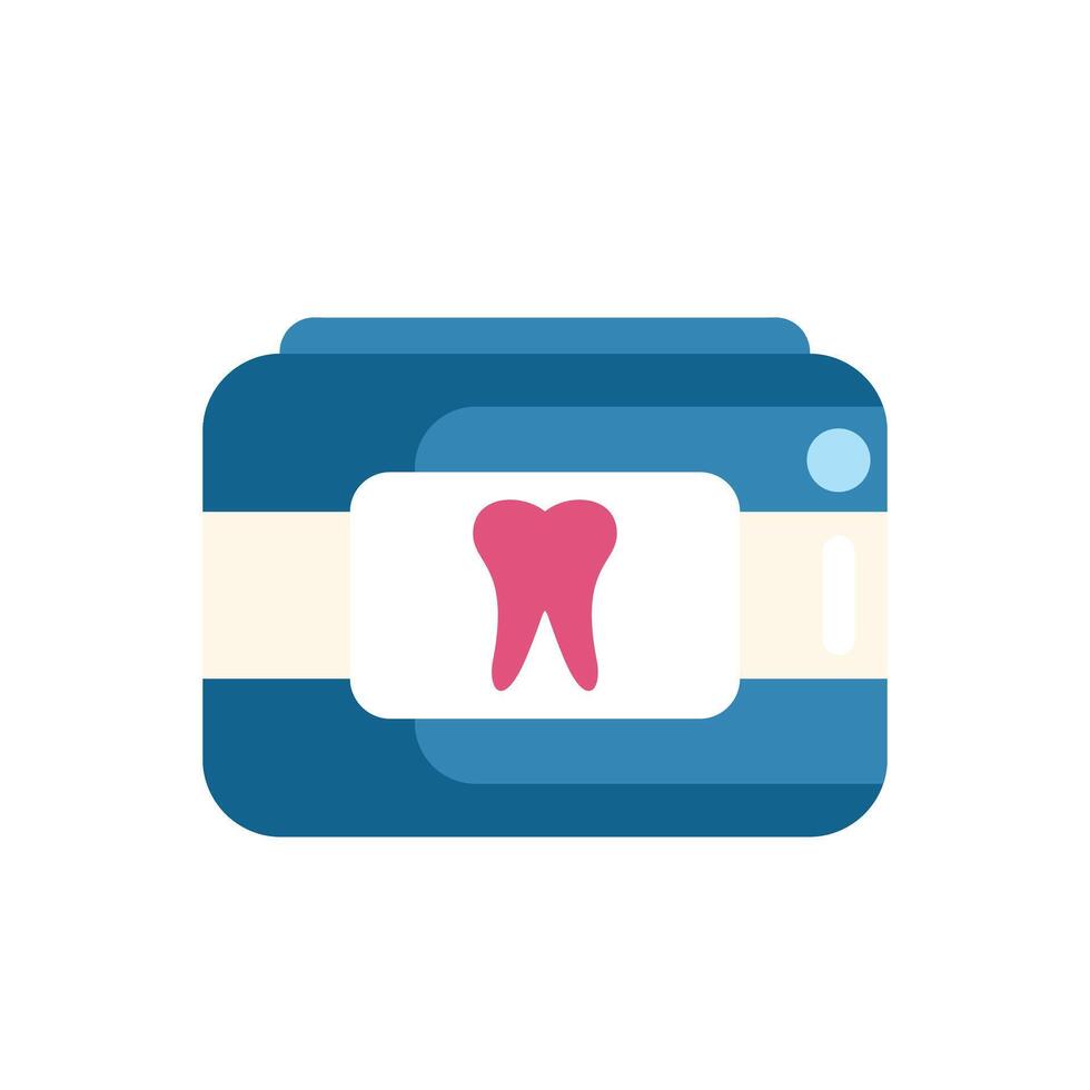 Dental x ray machine showing tooth on screen for dentist appointment vector