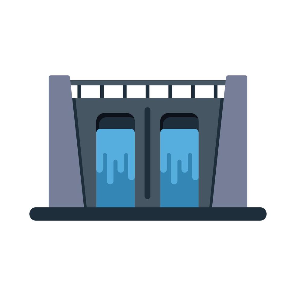 Hydroelectric power plant generating clean energy from water vector