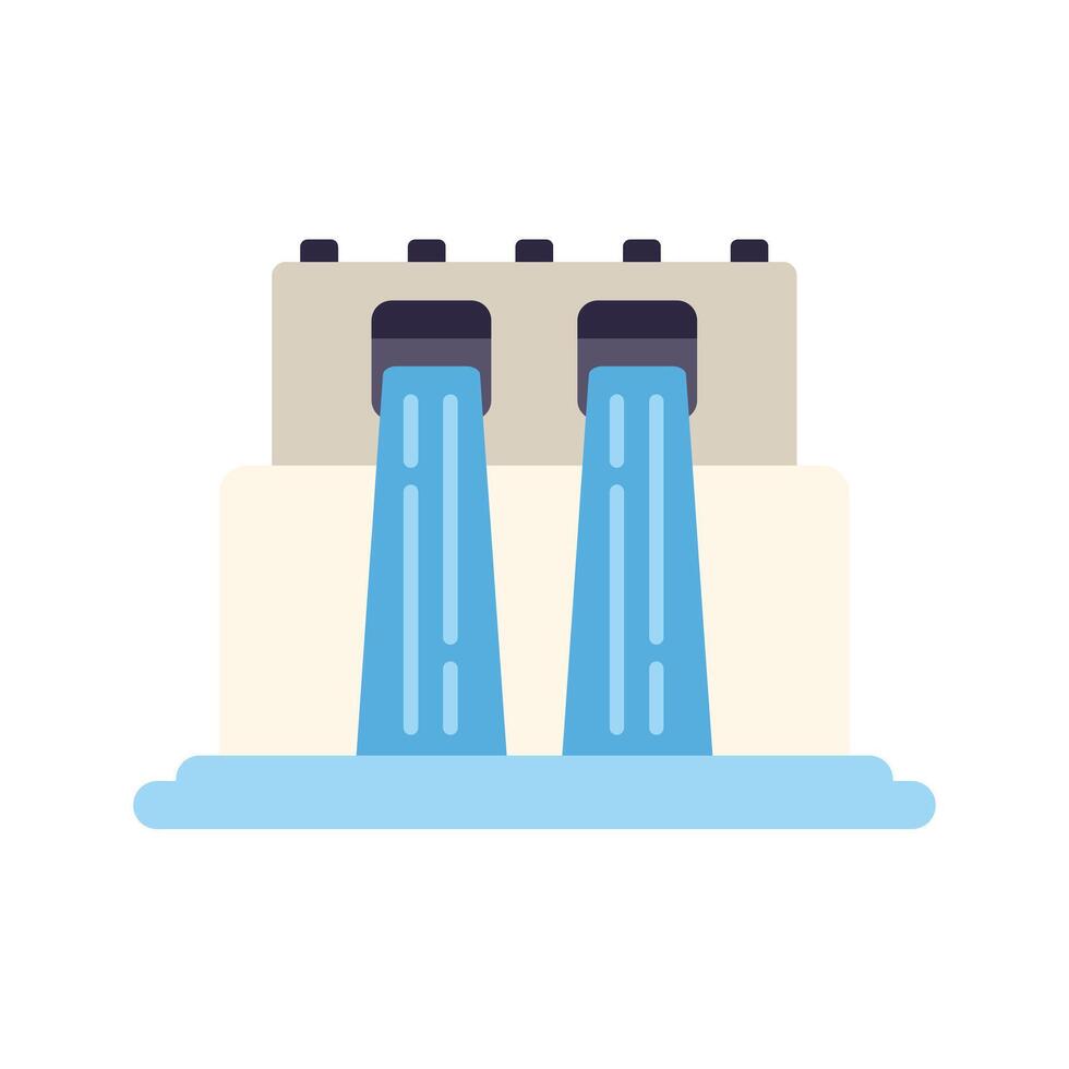 Hydroelectric power plant generating electricity using water power vector