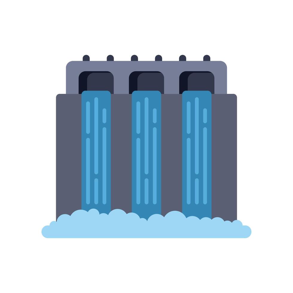 Hydroelectric power plant generating clean energy from water vector