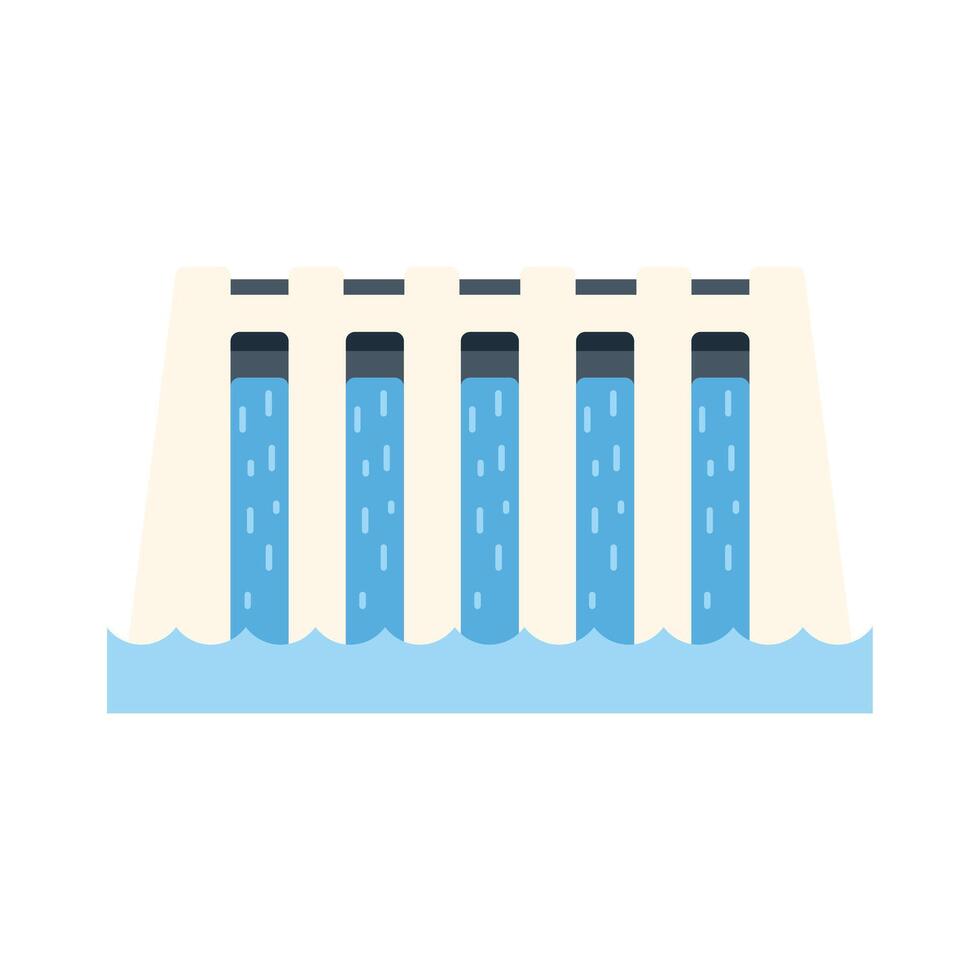 Hydroelectric power plant generating clean energy from water vector