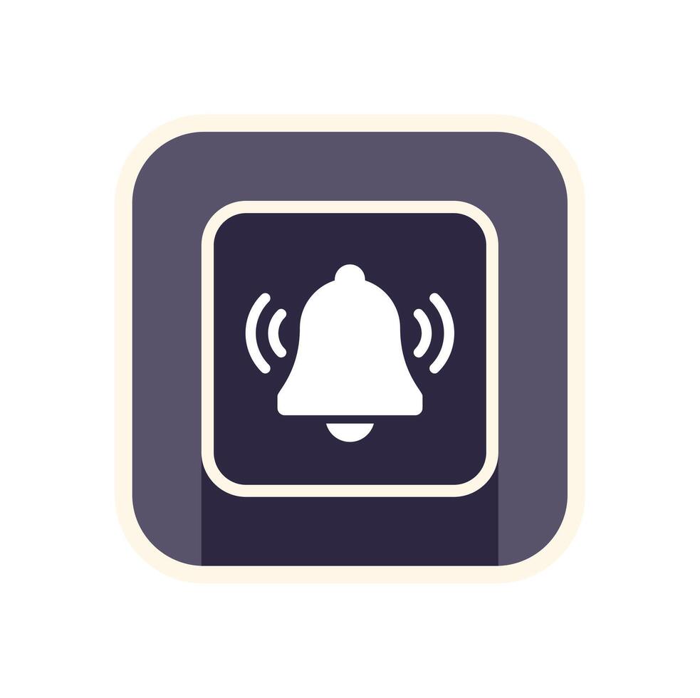 Notification icon showing ringing bell for alerting user vector