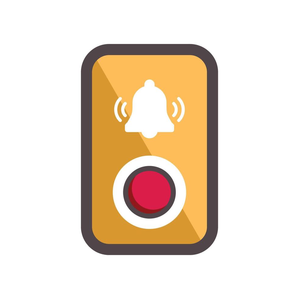 Smartphone showing notification with bell and red button icon vector