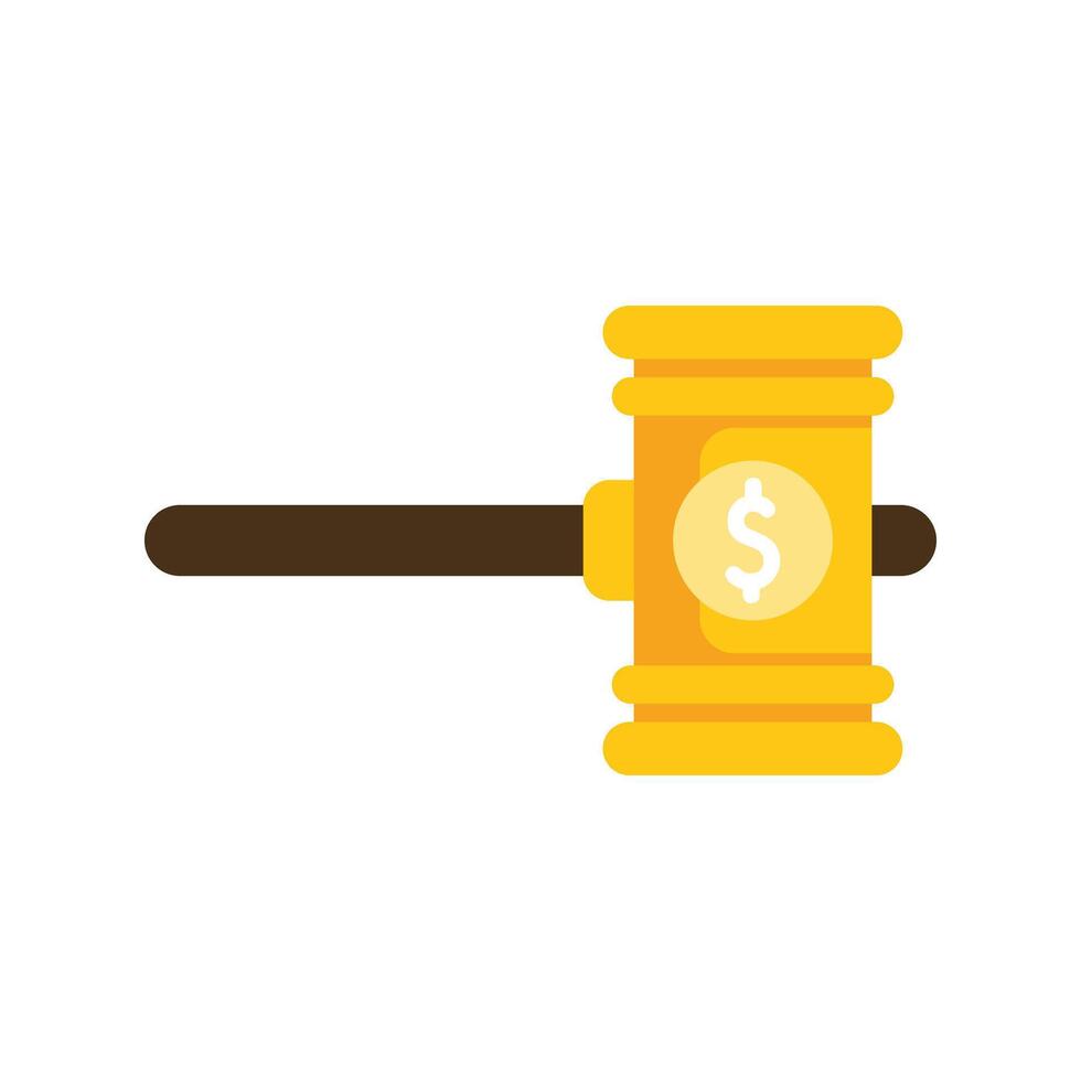Golden gavel representing auctioning, law, and finance vector