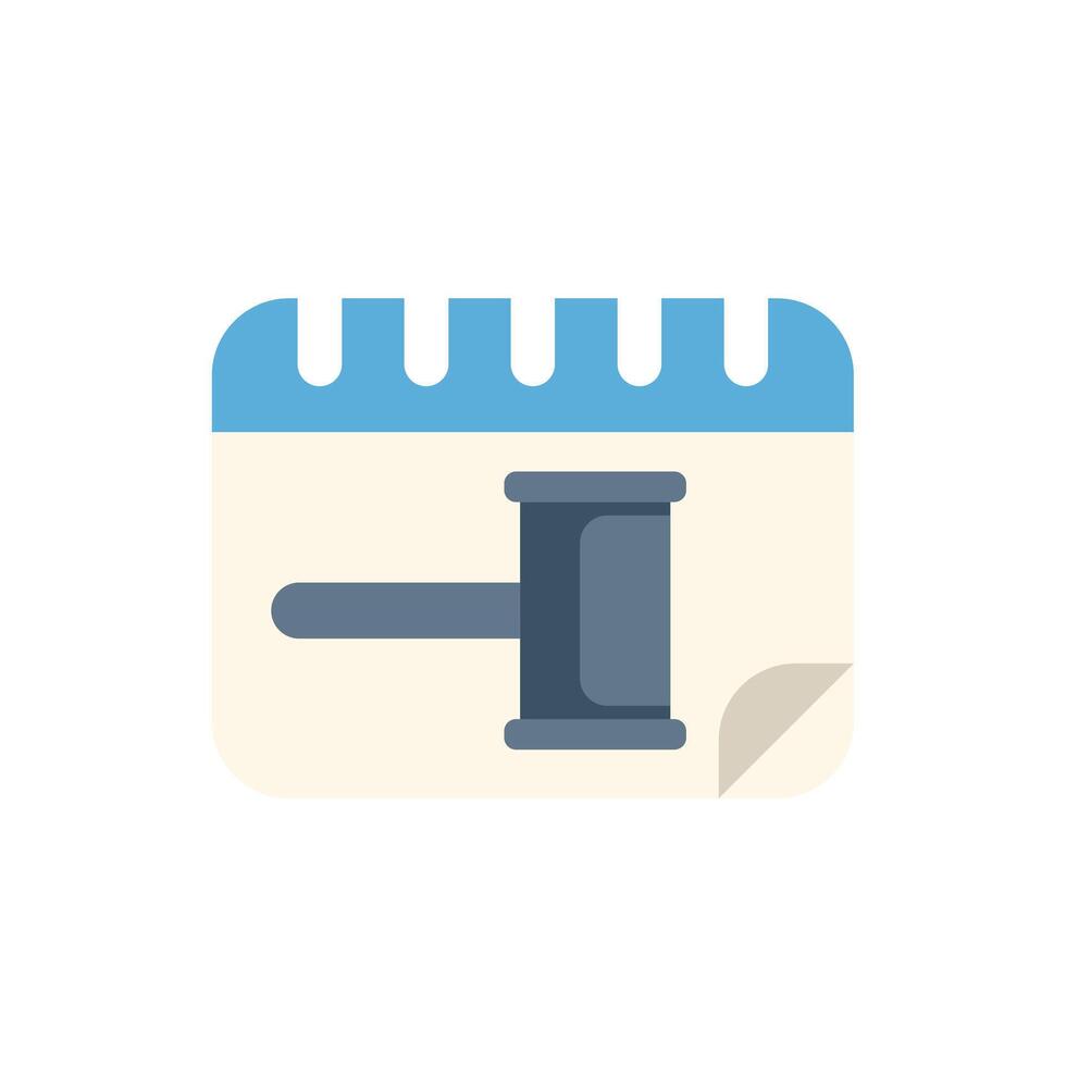 Calendar showing gavel icon for court date reminder vector