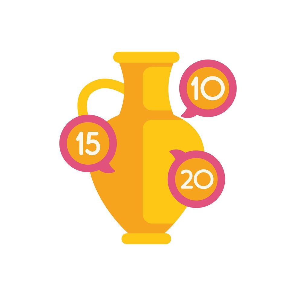 Ancient amphora showing auction price estimation with numbers vector