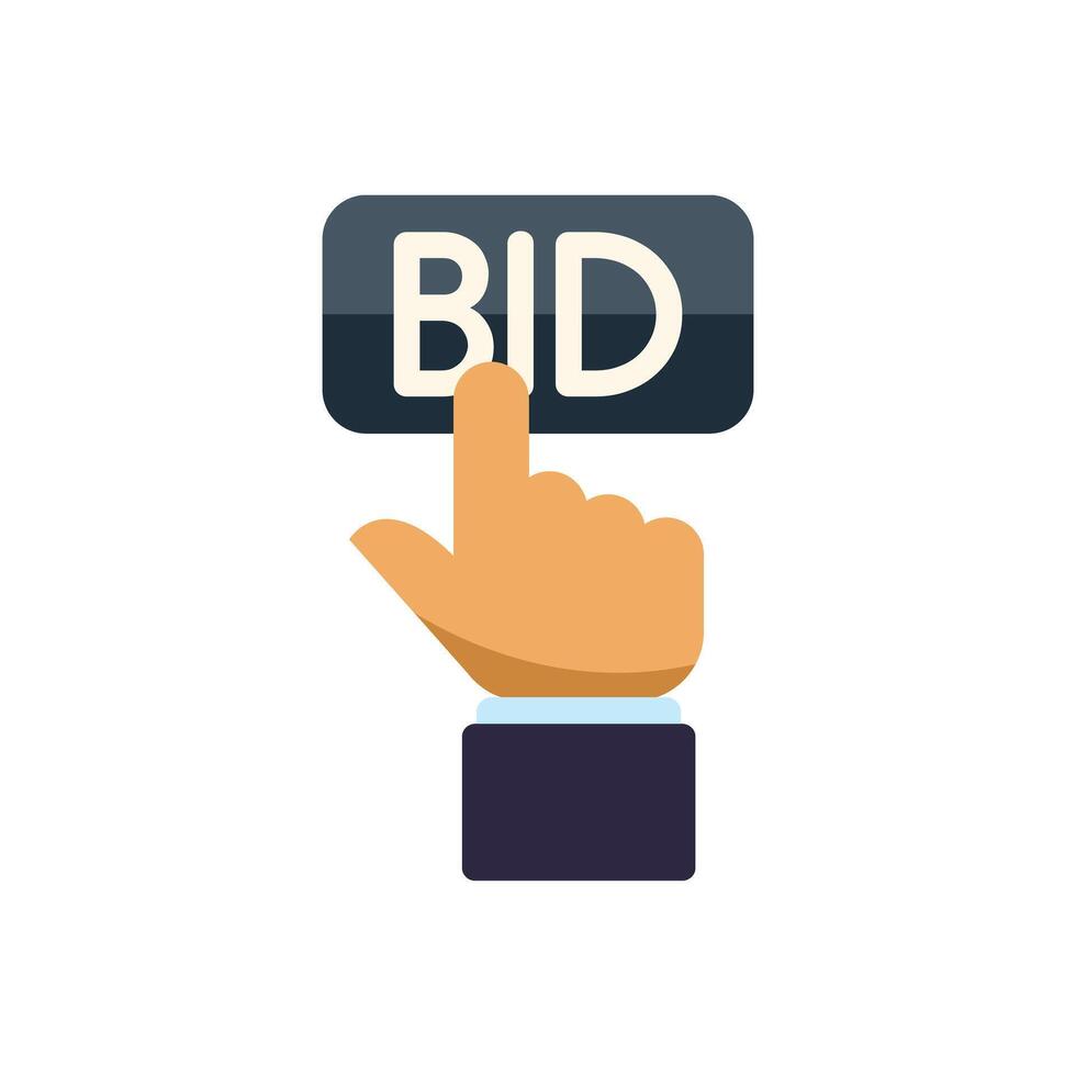 Businessman is participating in an online auction vector
