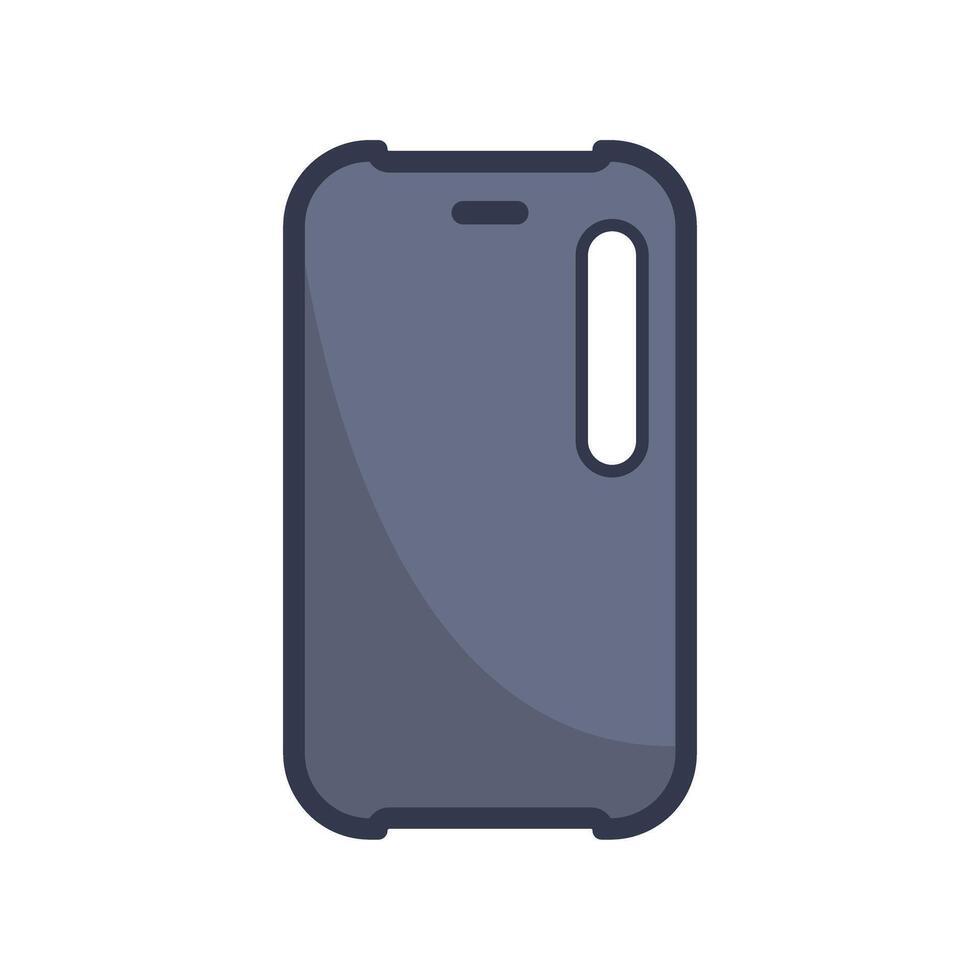 Simple dark gray phone case protecting smartphone backside vector