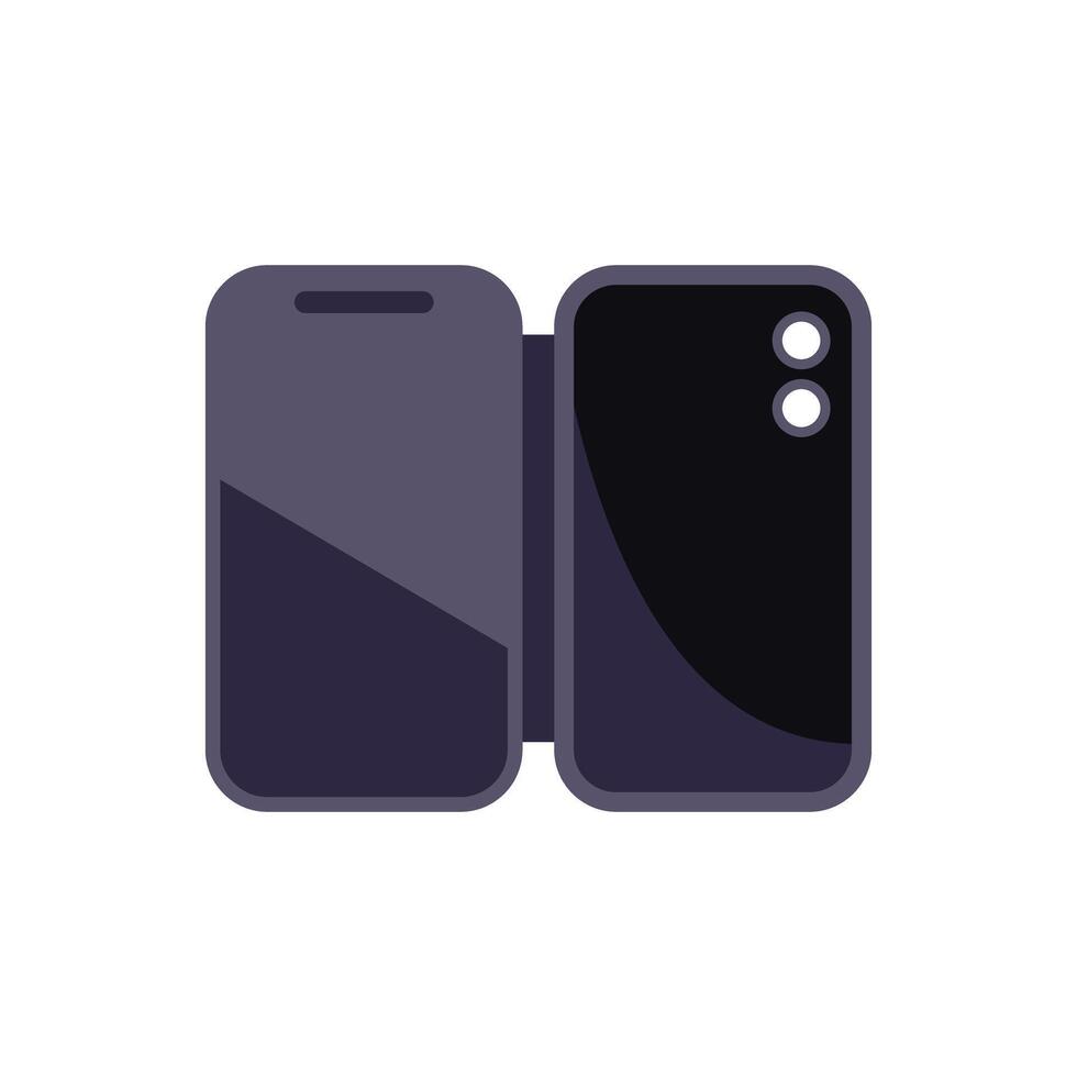 Modern foldable smartphone displaying blank screen vector