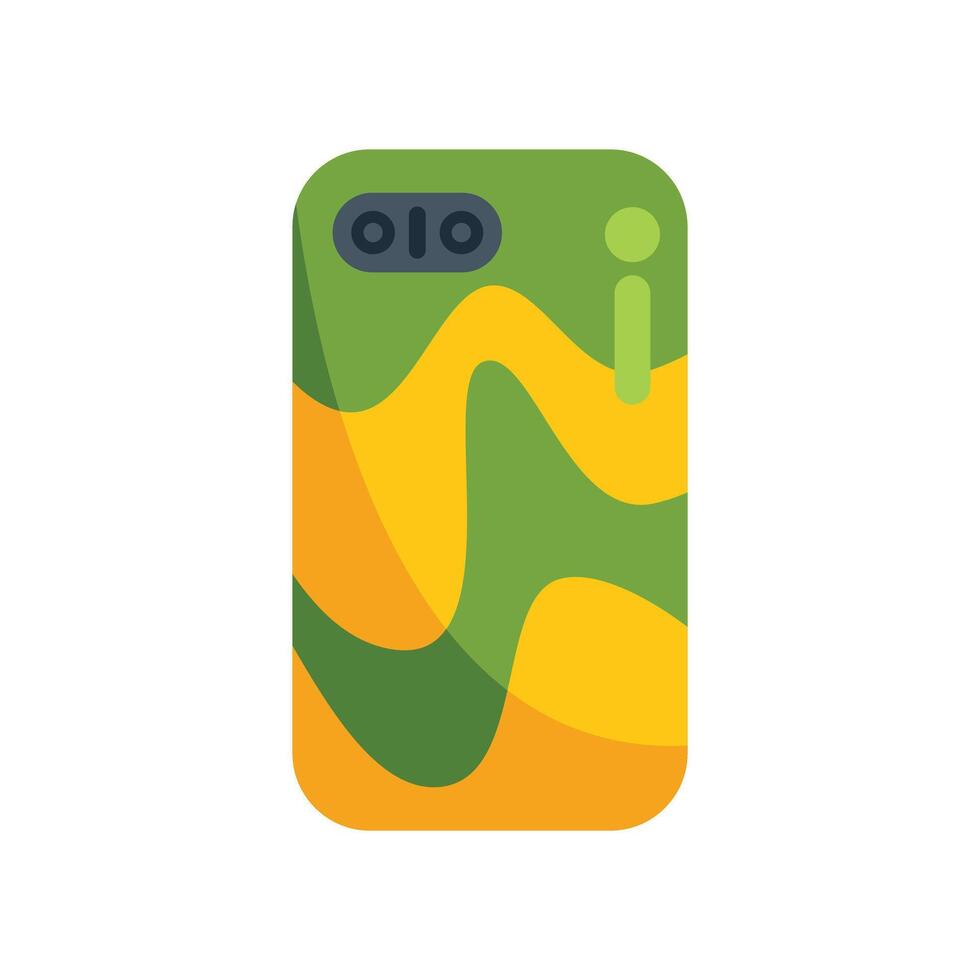 Green and yellow phone case with abstract design vector