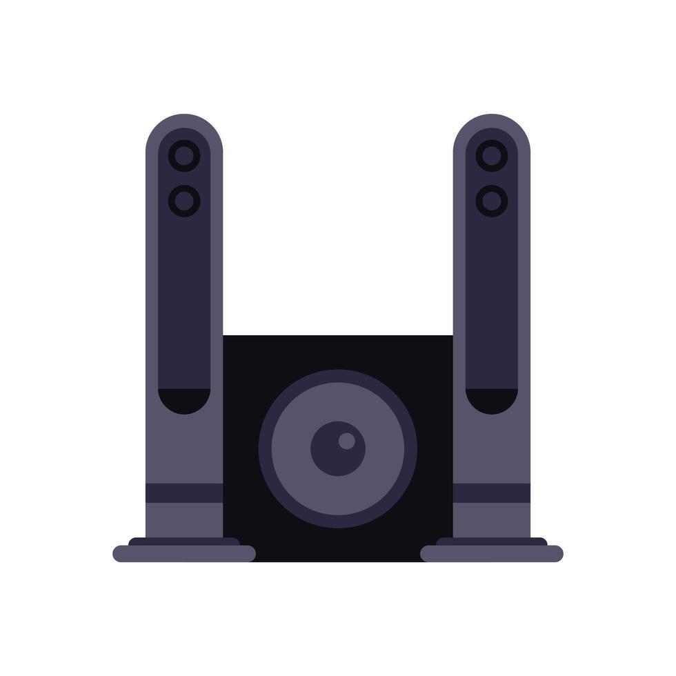 Home cinema sound system is playing loud music vector