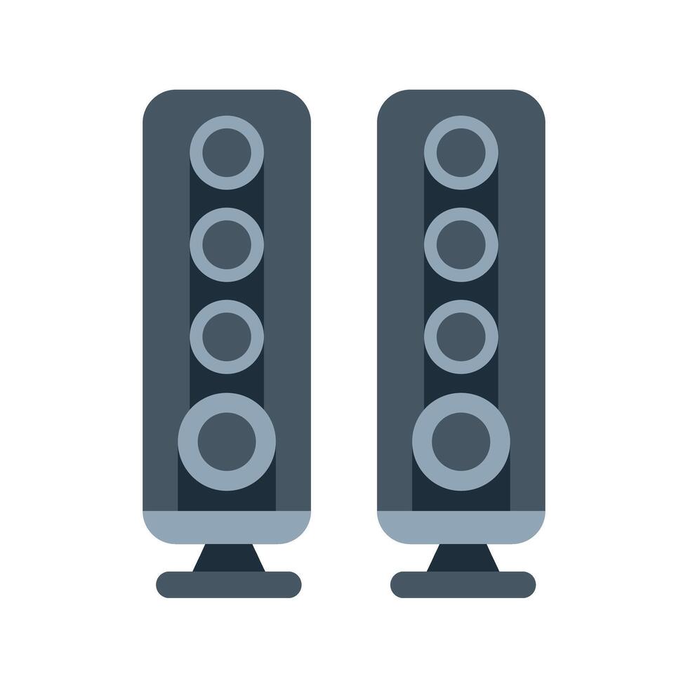 Pair of audiophile tower speakers standing tall for music lovers vector