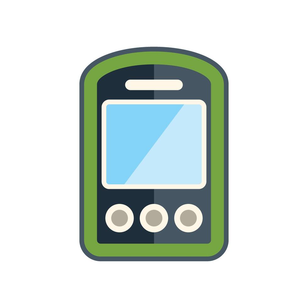 Mobile phone with buttons showing blank screen displaying mobile app design vector