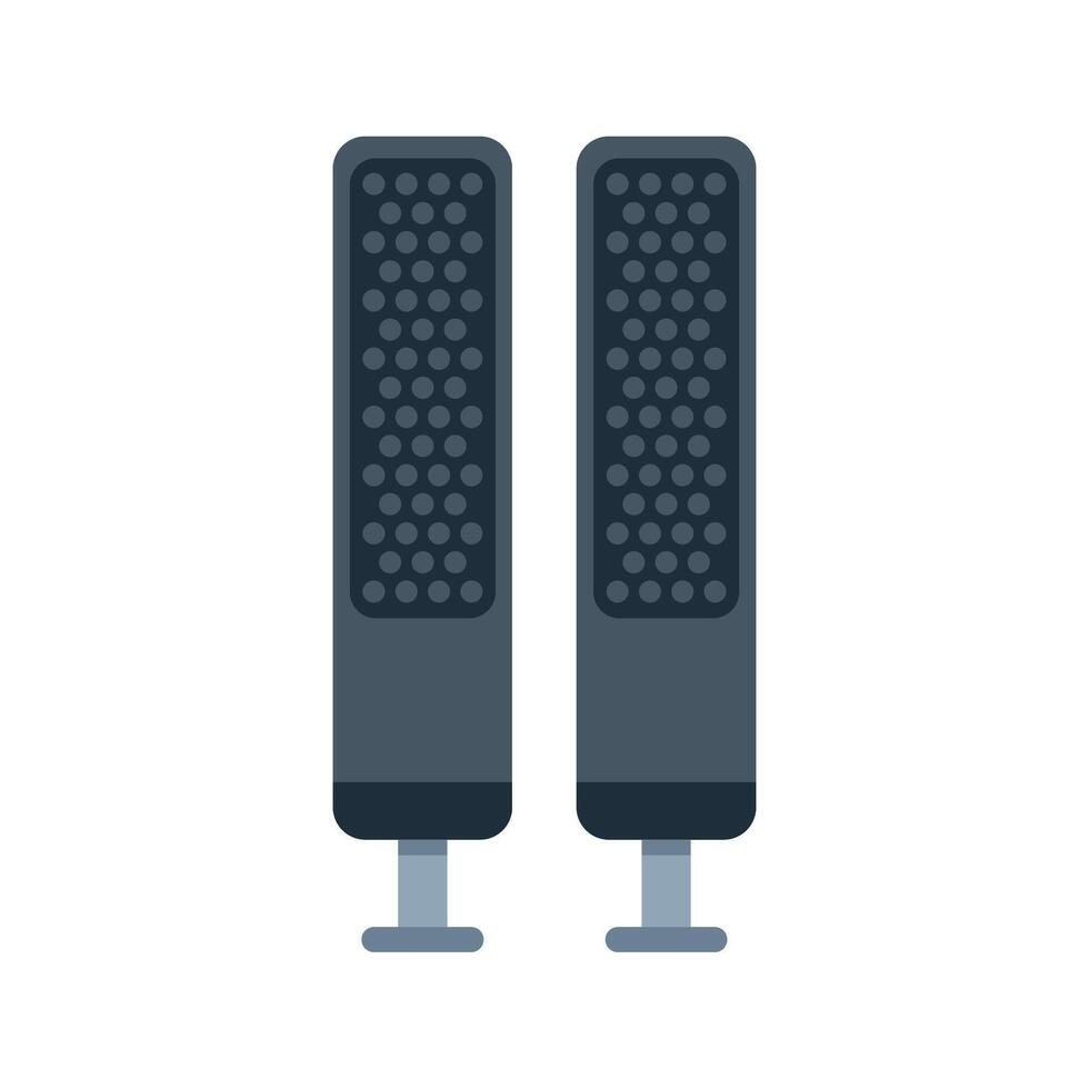 Pair of loudspeakers standing on the floor playing music vector