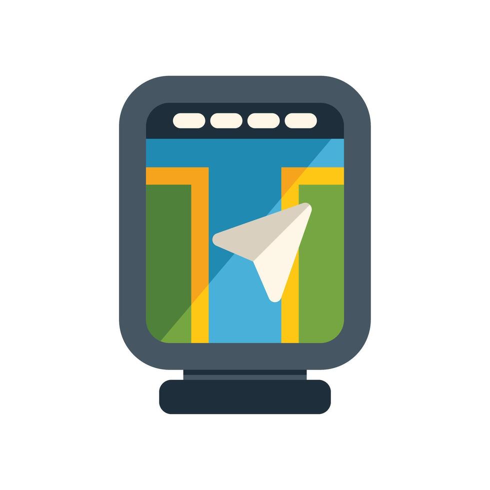 Gps navigation device displaying location on digital map with cursor vector