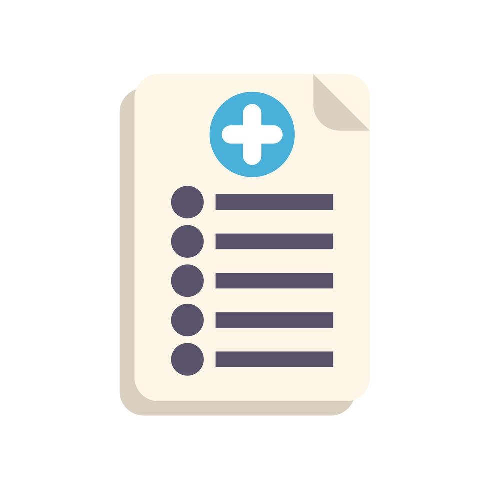 Medical report icon showing checklist for healthcare treatment vector