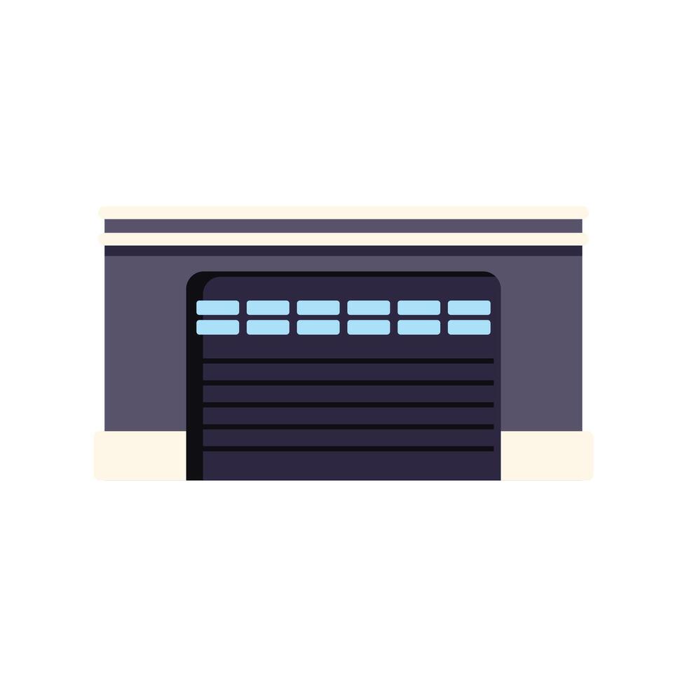 Modern garage door is closing on a building facade vector