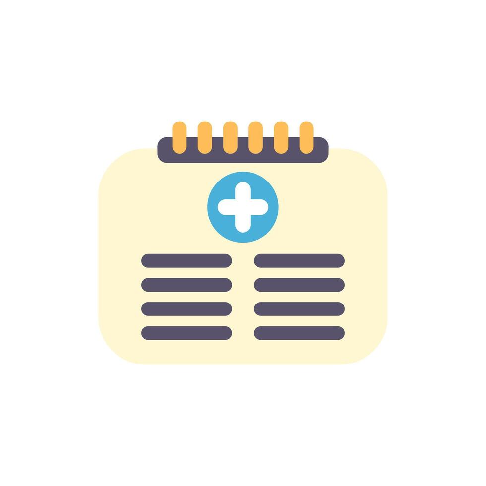 Medical record icon showing patient data with plus sign vector