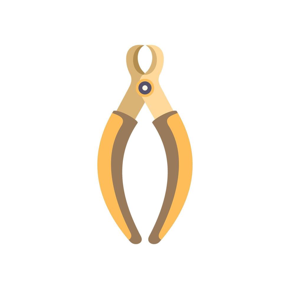 Yellow nail clipper for pet grooming in flat style vector