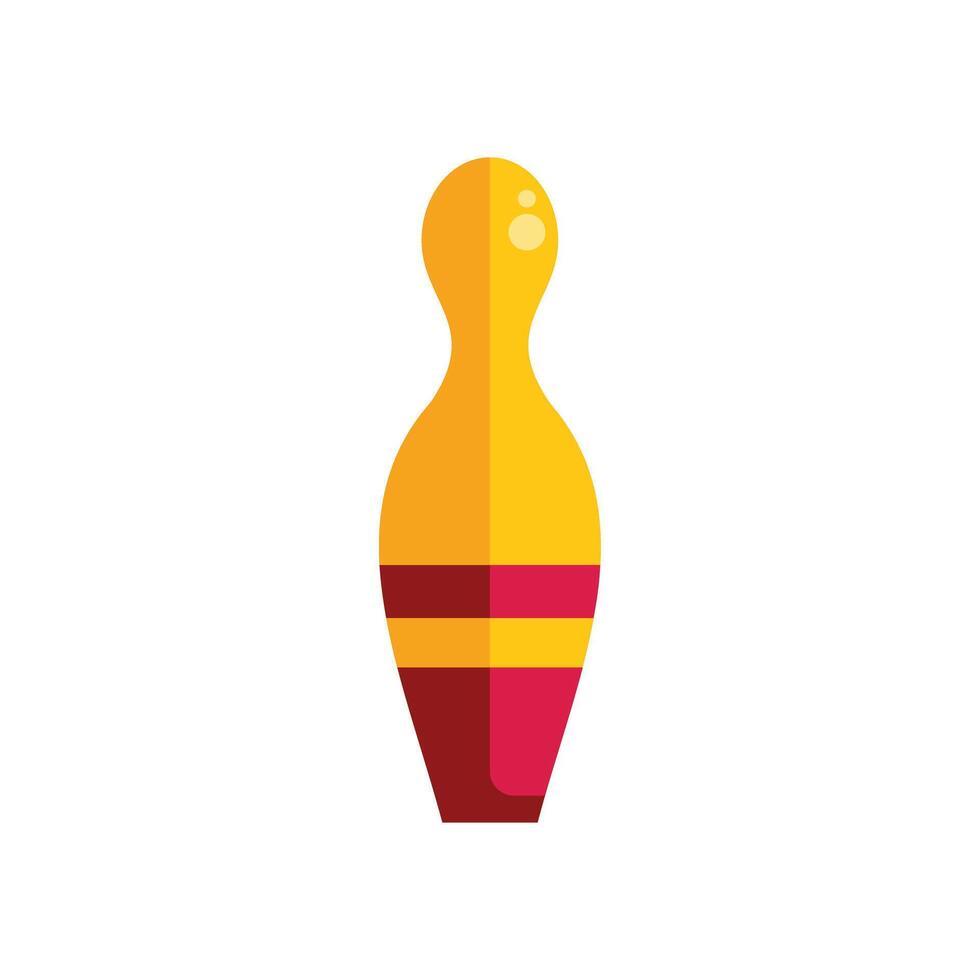 Yellow and red bowling pin standing up straight vector