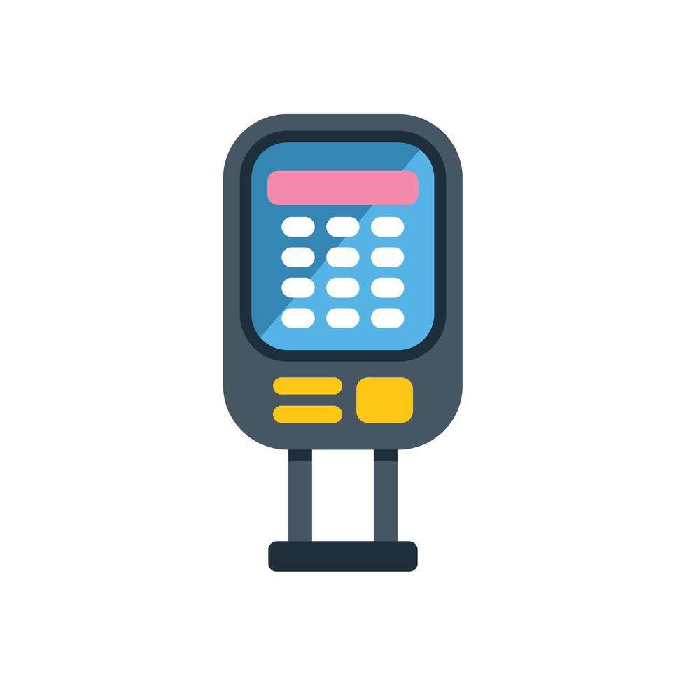 Parking meter displaying payment information on screen vector