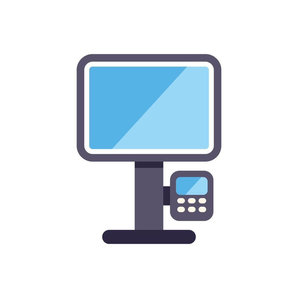 Point of sale system showing blank screen for your message vector