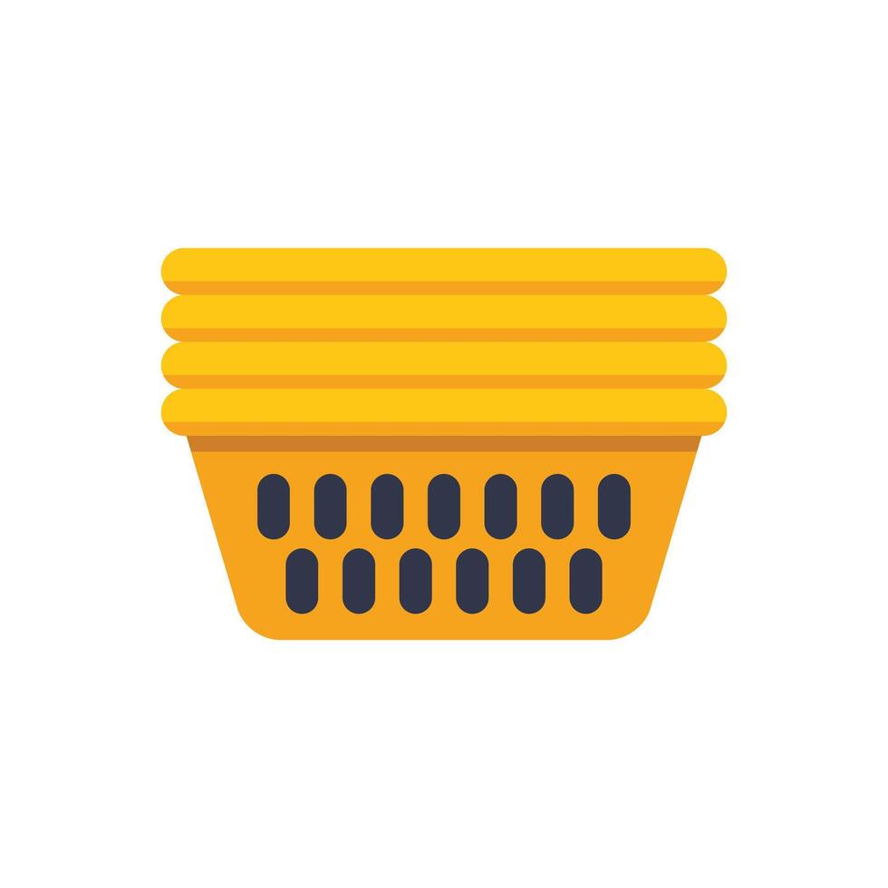 Empty laundry basket with folded clothes inside waiting to be put away vector