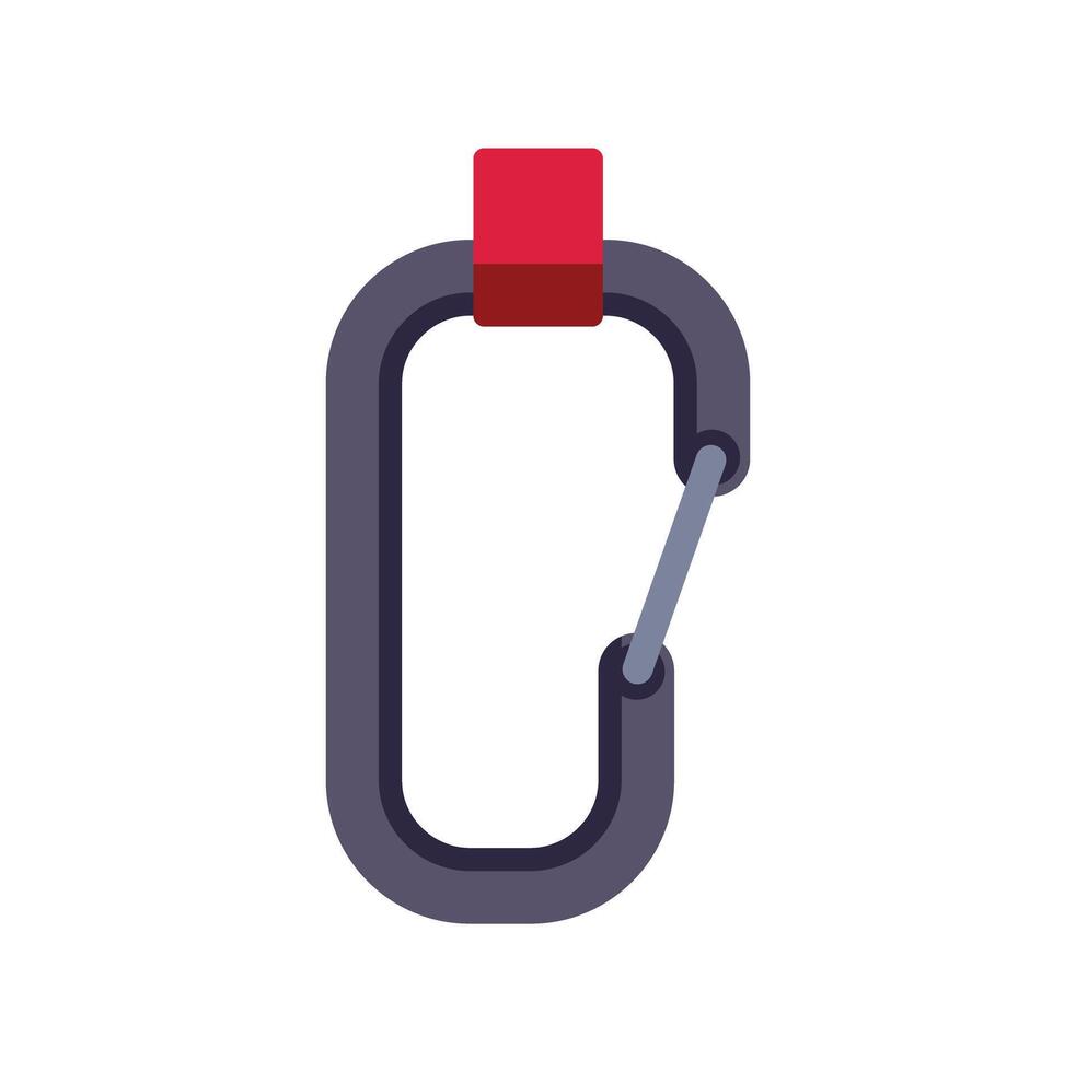 Climbing carabiner icon showing equipment for mountaineering vector