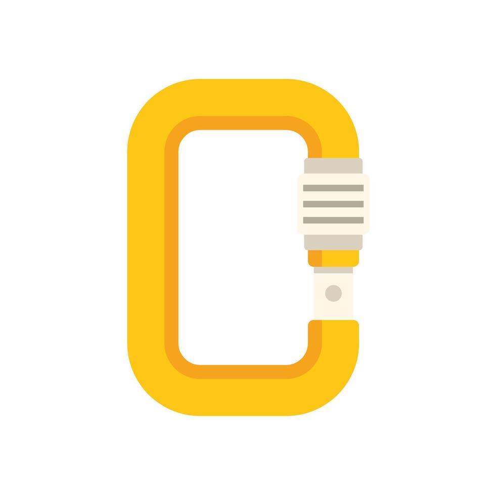 This climbing carabiner is a safety device used for mountaineering vector