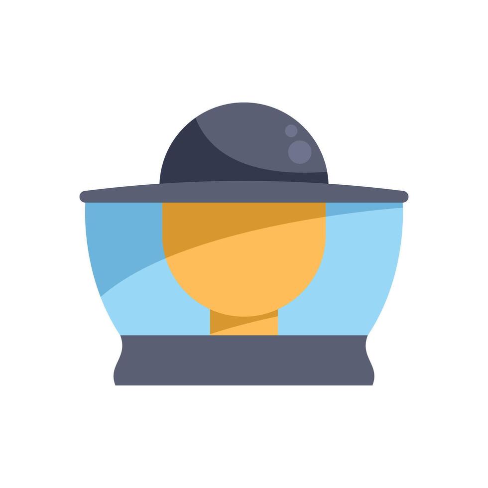 Beekeeper wearing protective hat and suit modern beekeeping icon flat style vector