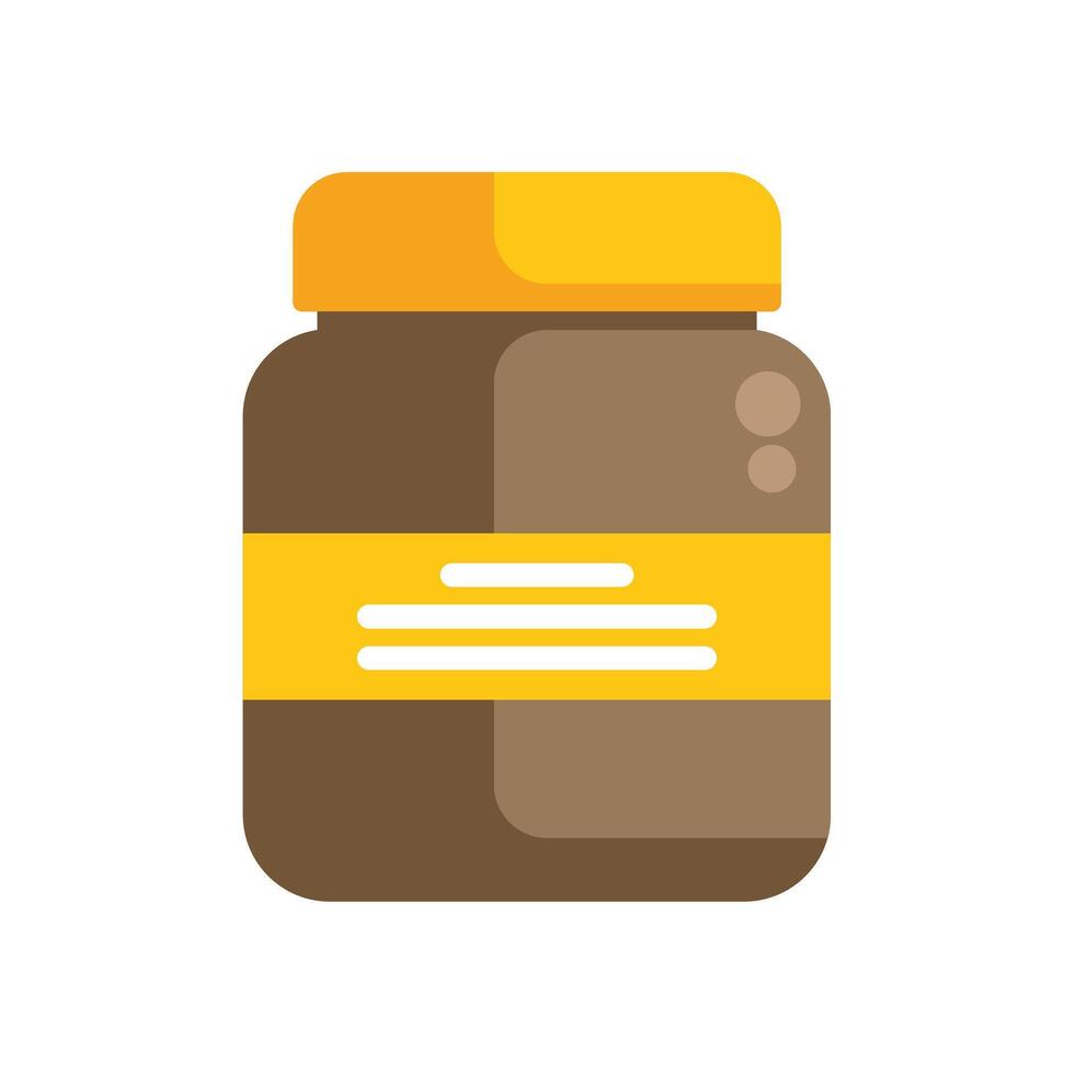 Brown jar with yellow label displaying its brand vector