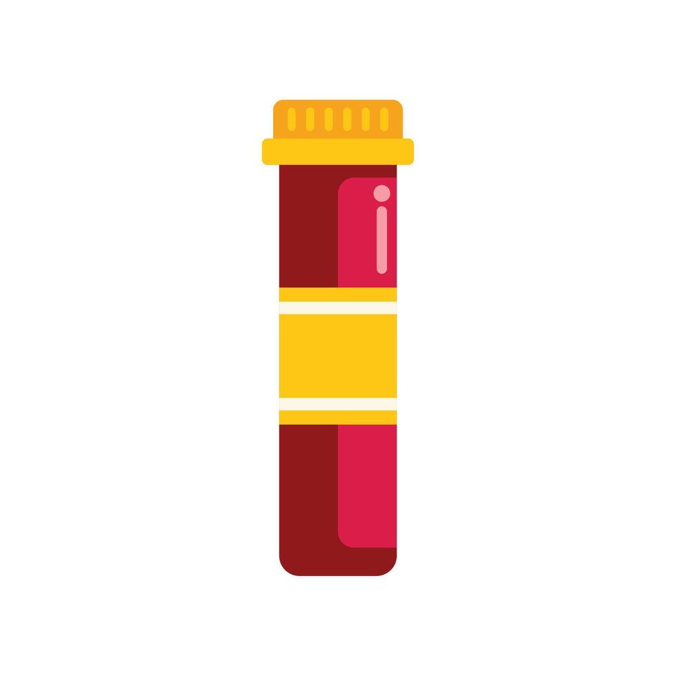 Medical test tube containing blood sample for analysis vector