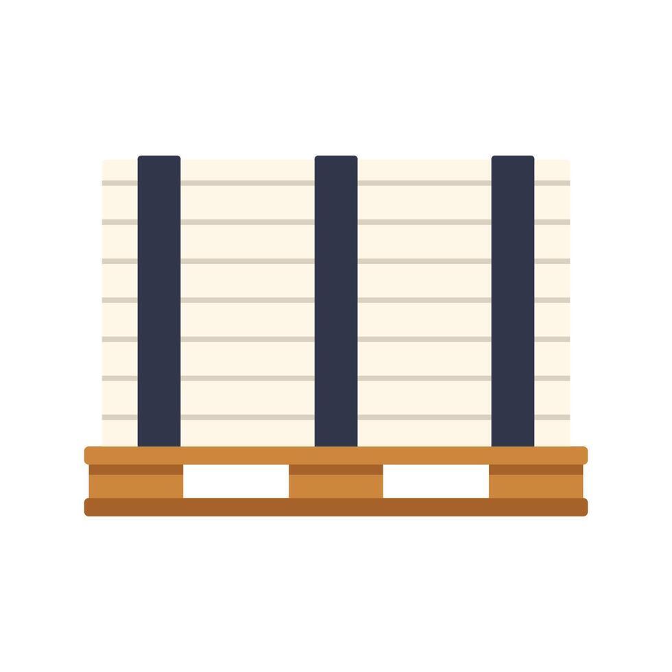 Stacked boxes on wooden pallet secured for shipping and delivery vector