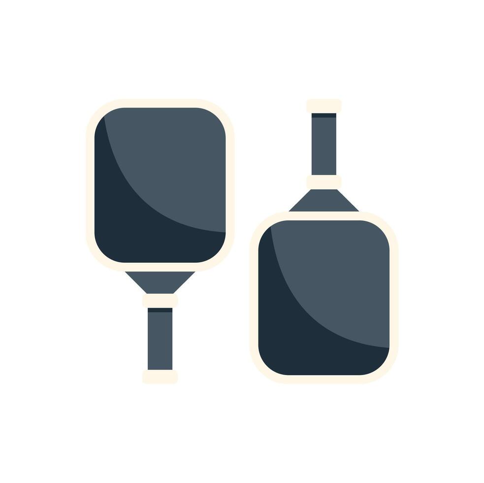 Two pickleball paddles lying crossed over each other vector