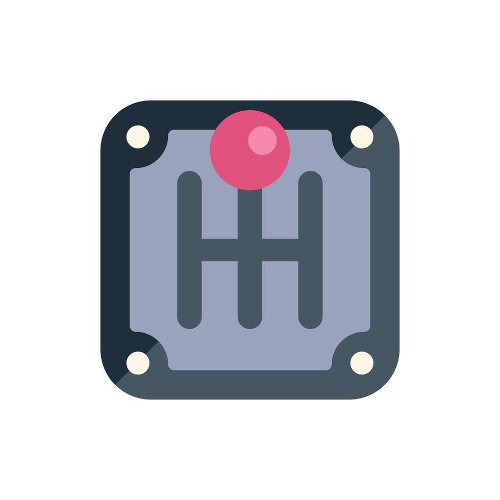 Manual gear stick showing five gears shifting pattern icon vector