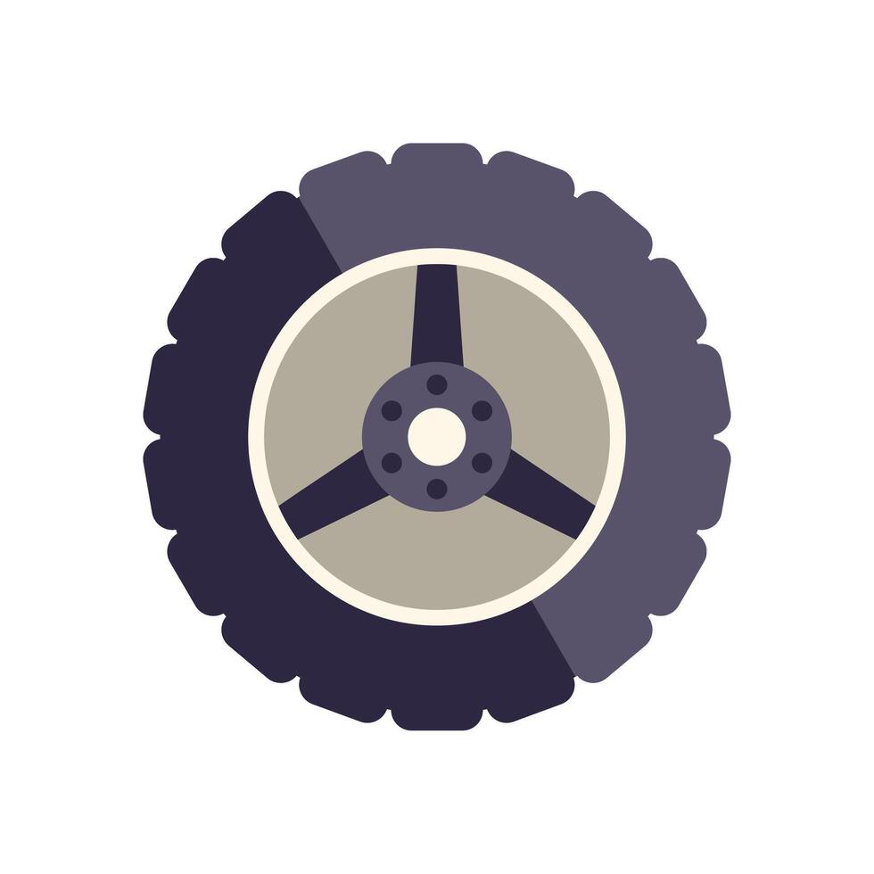 Black tire with three holes rim showing tread vector