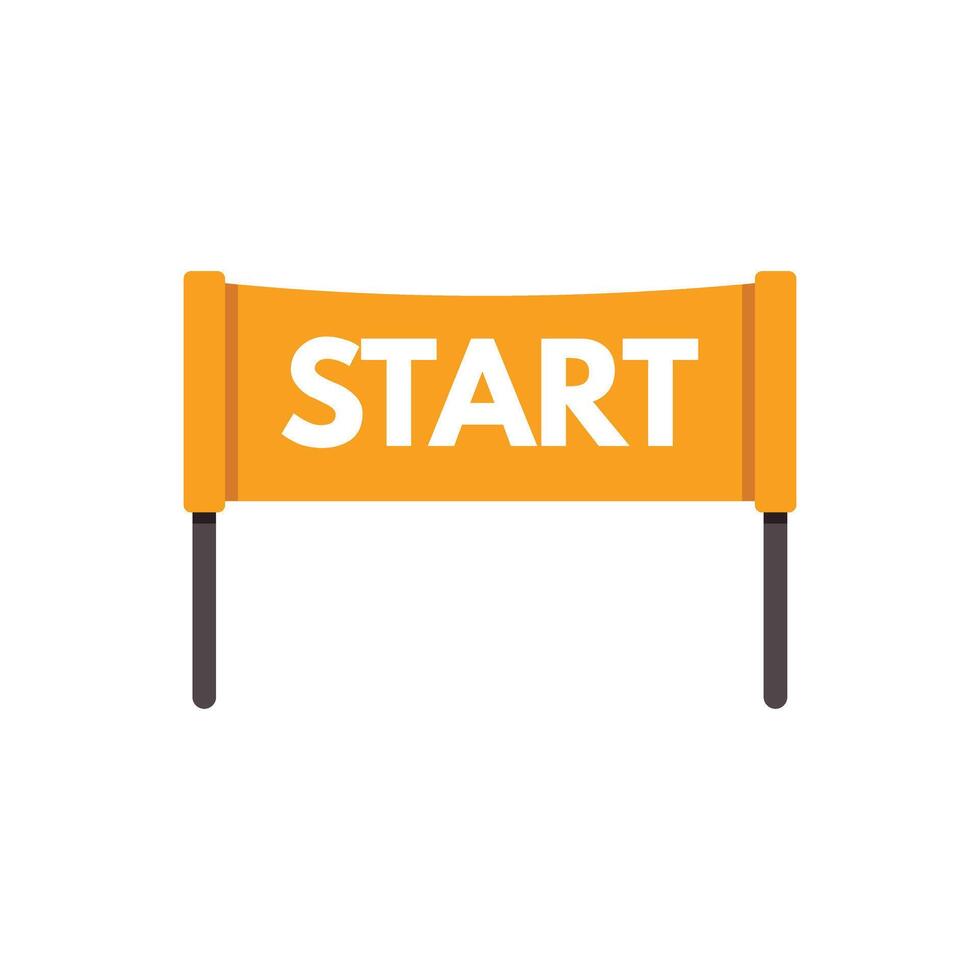 Starting line banner announcing beginning of race vector