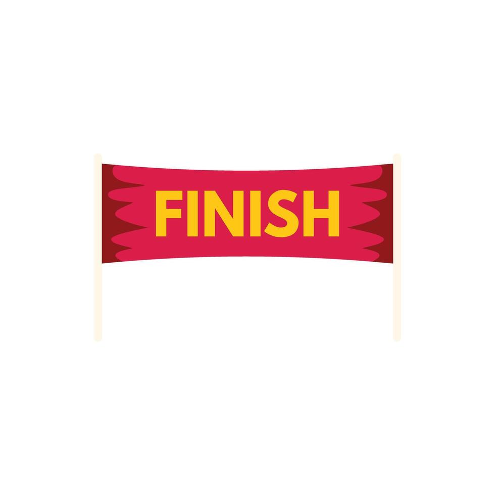Red finish line archway announcing completion of race vector