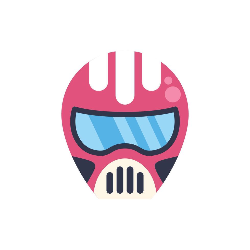 Pink helmet with visor presenting modern protection design vector