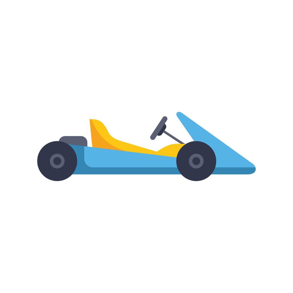 Blue racing go kart showing speed and competition vector