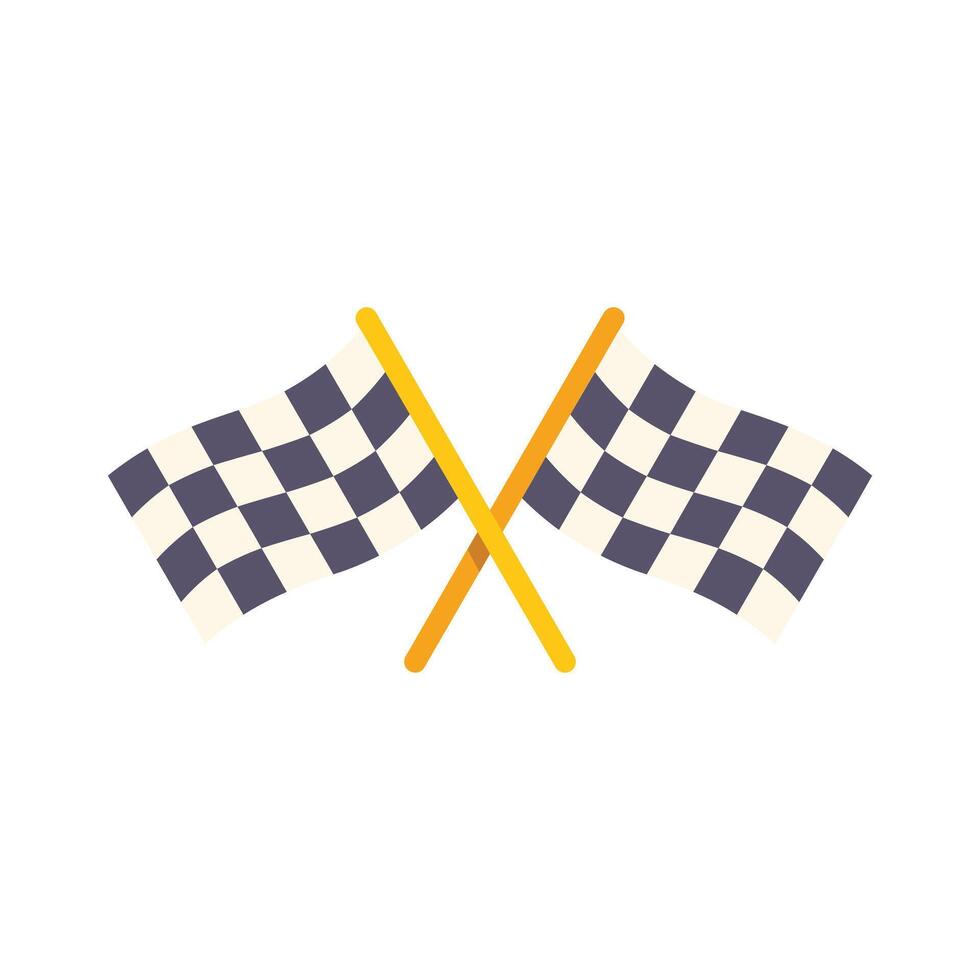 Two crossed checkered flags waving in the wind celebrating victory vector