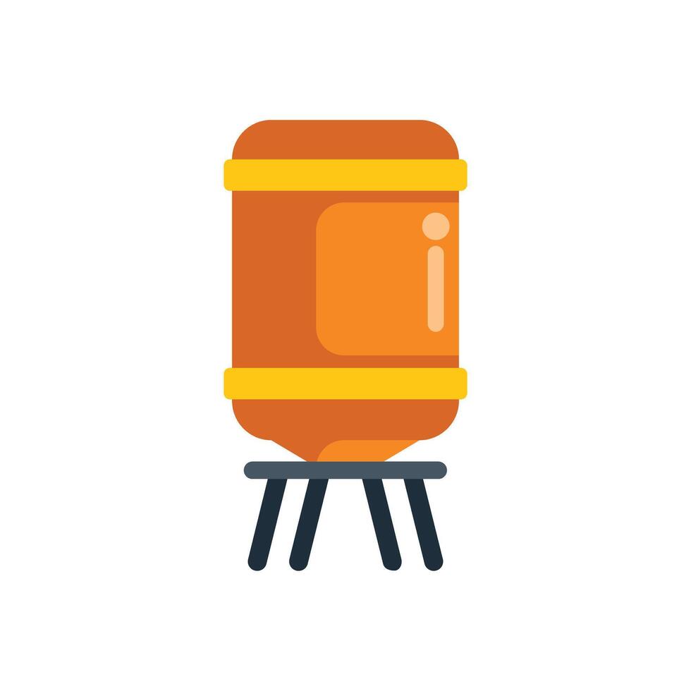 Orange water tower providing water supply for agriculture vector