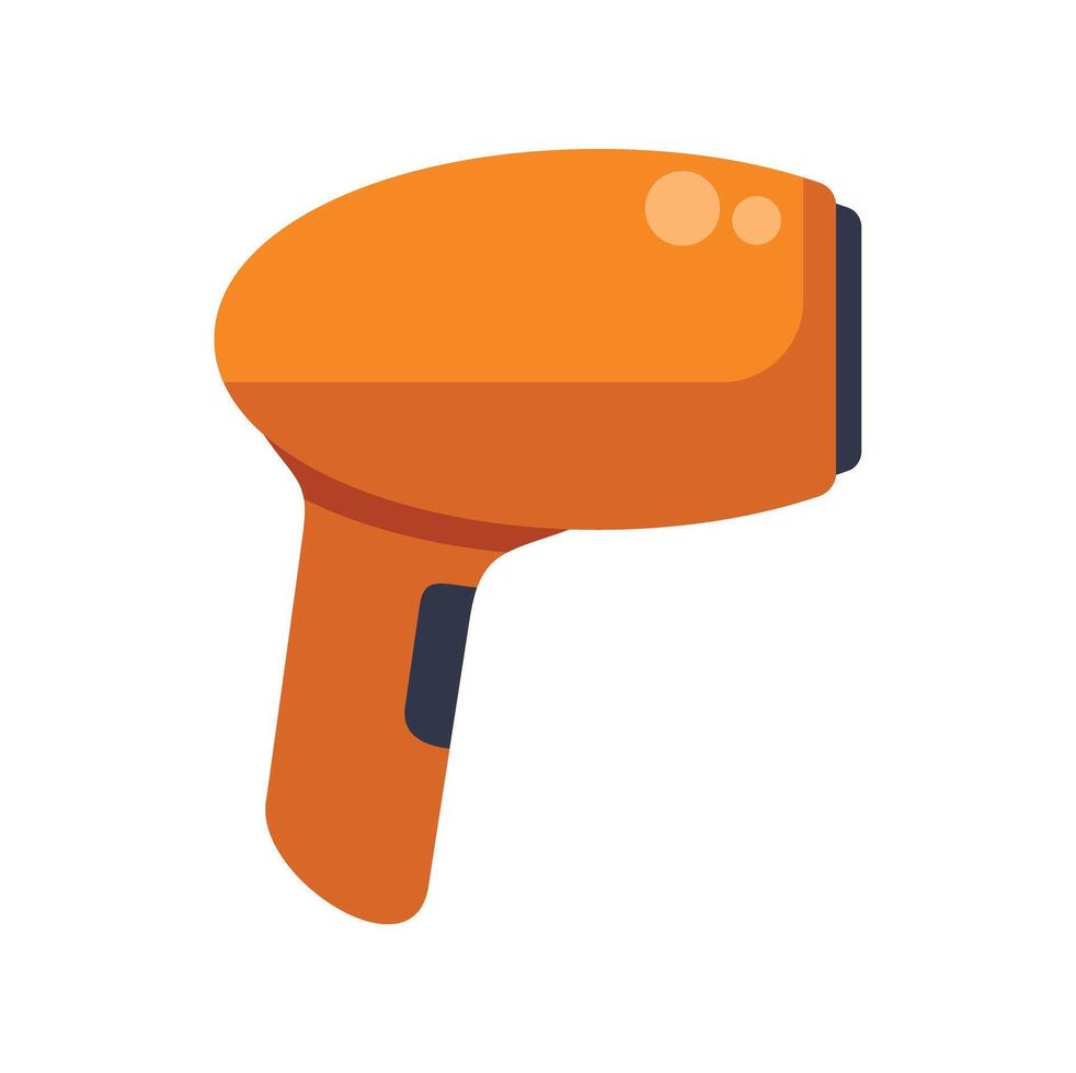 Orange handheld barcode scanner scanning barcodes vector