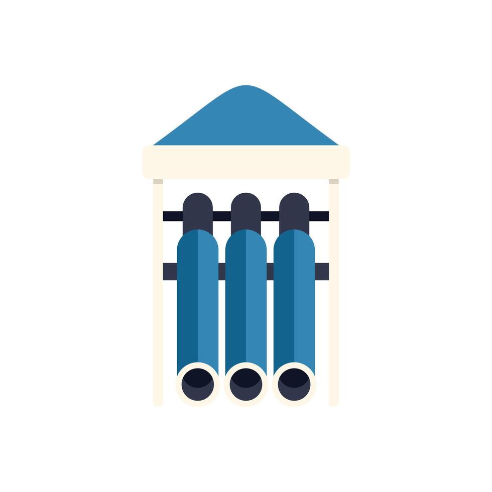 Water purification system storing purified water in large blue tanks vector